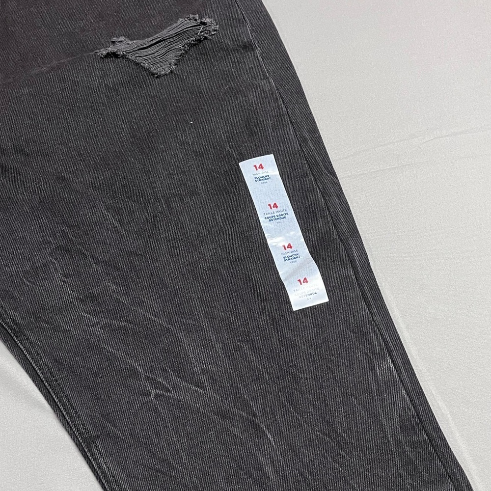 Old Navy Slouchy Straight High Rise Black Jeans Size 14 . NWT - Picture 8 of 10
